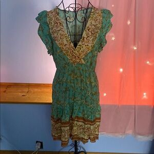 Floral V-Neck Ruffle Dress